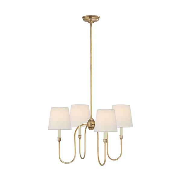 Vendome Small Chandelier, Hand-Rubbed Antique Brass