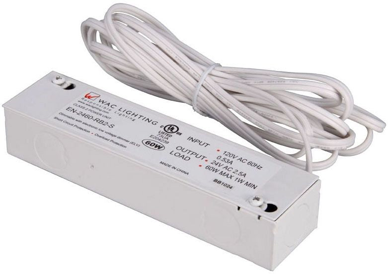 24V/60W ETB Tape Light Transformer, 120V Input, Black
