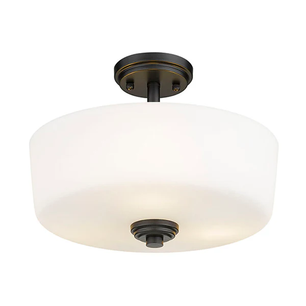 Arlington 3-Light 100W Semi-Flush Mount Ceiling Light, Matte Black - Image 2