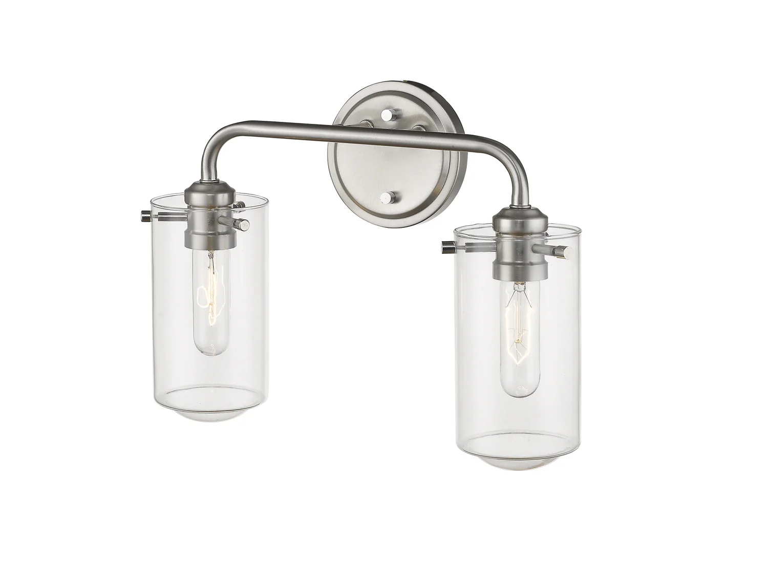 Delaney 2-Light Bathroom Vanity Light with Glass Shade, Brushed Nickel - Image 4