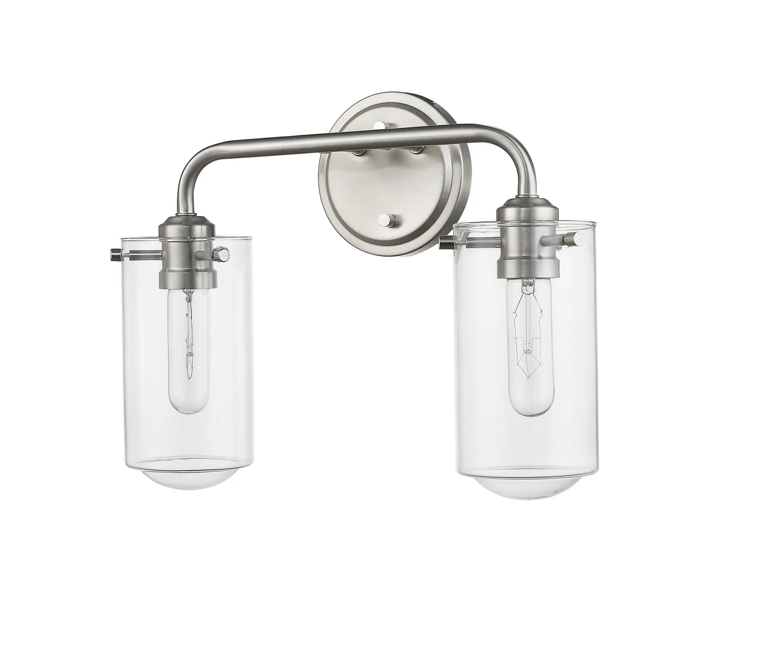 Delaney 2-Light Bathroom Vanity Light with Glass Shade, Brushed Nickel - Image 5