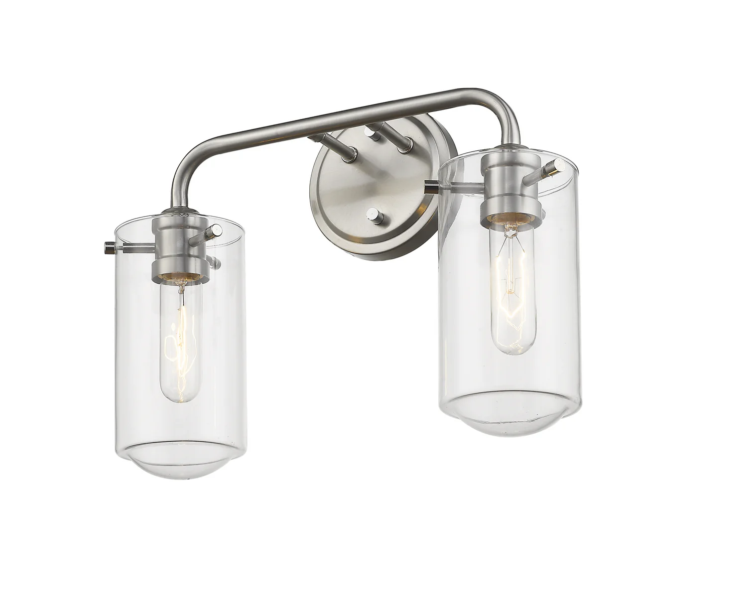 Delaney 2-Light Bathroom Vanity Light with Glass Shade, Brushed Nickel - Image 6