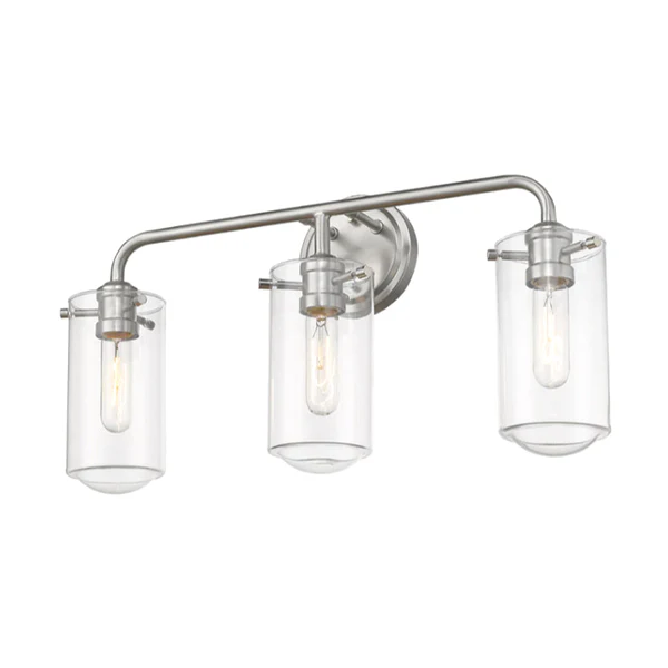 Delaney 3-Light Bathroom Vanity Light with Glass Shade, Brushed Nickel - Image 2