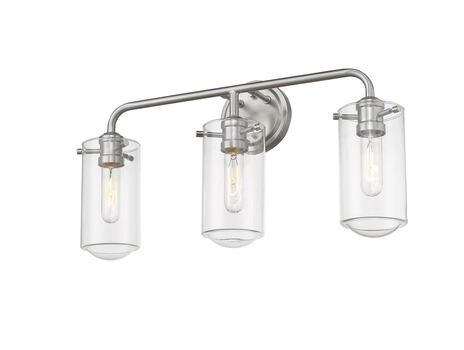 Delaney 3-Light Bathroom Vanity Light with Glass Shade, Brushed Nickel - Image 4
