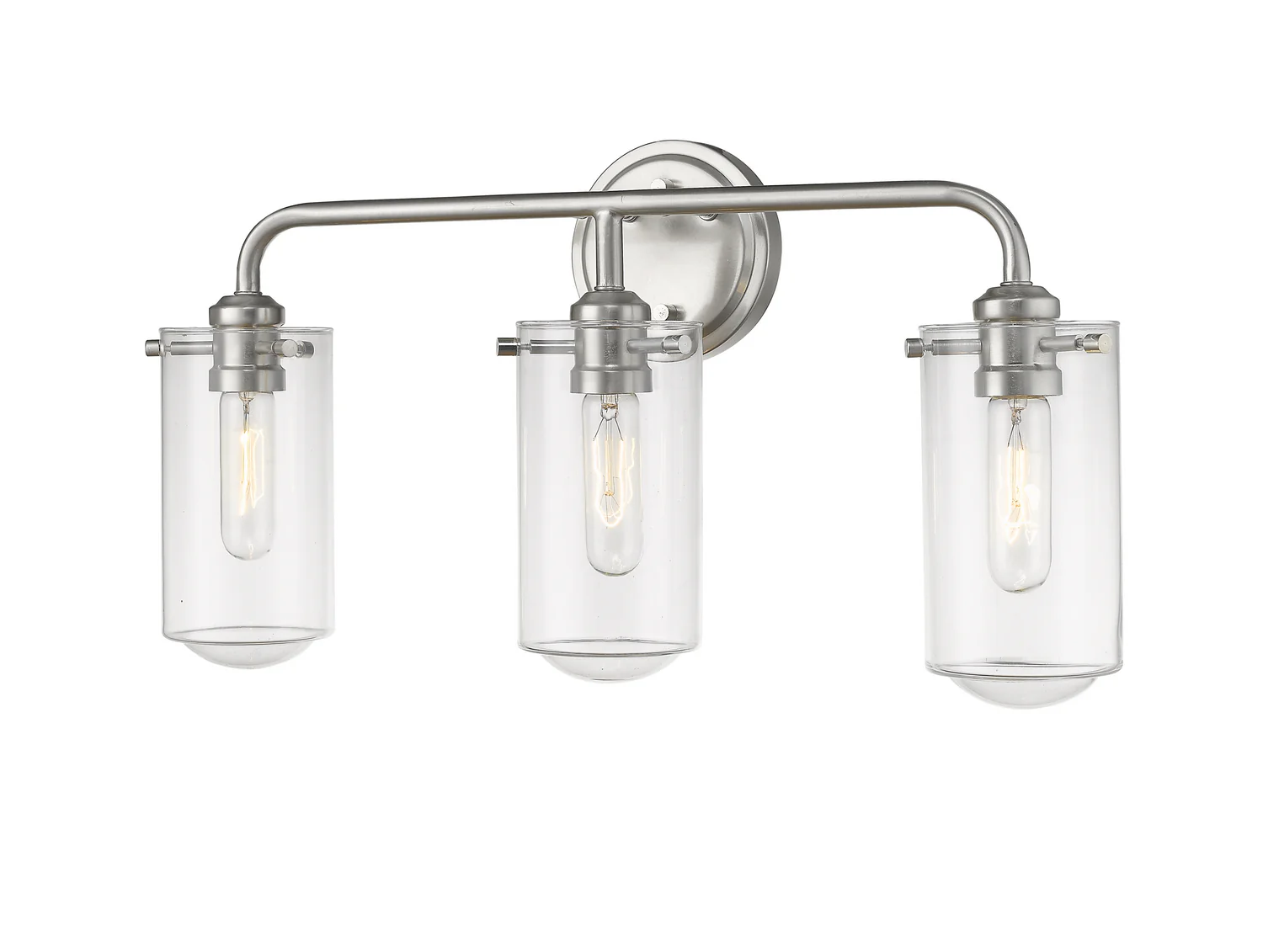 Delaney 3-Light Bathroom Vanity Light with Glass Shade, Brushed Nickel - Image 5